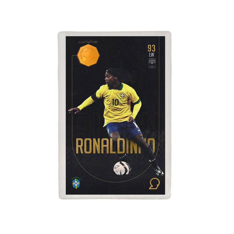 کارت فوتبالی طلا 18 عیار سوت مدل رونالدینیو RONALDINHO طرح فوتبالی 2025 کد SO10101