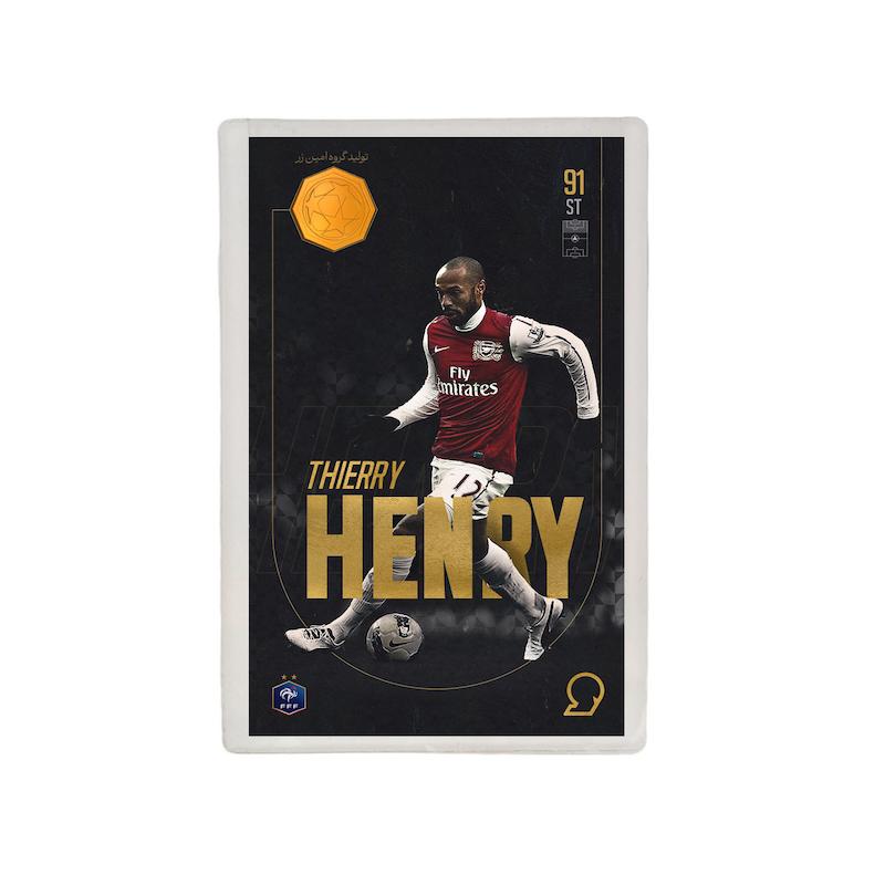 کارت فوتبالی طلا 18 عیار سوت مدل تیری آنری Thierry Henry طرح فوتبالی 2025 کد SO10114