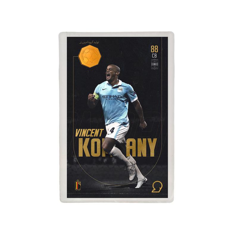 کارت فوتبالی طلا 18 عیار سوت مدل وینسنت کمپانی Vincent Kompany طرح فوتبالی 2025 کد SO10117