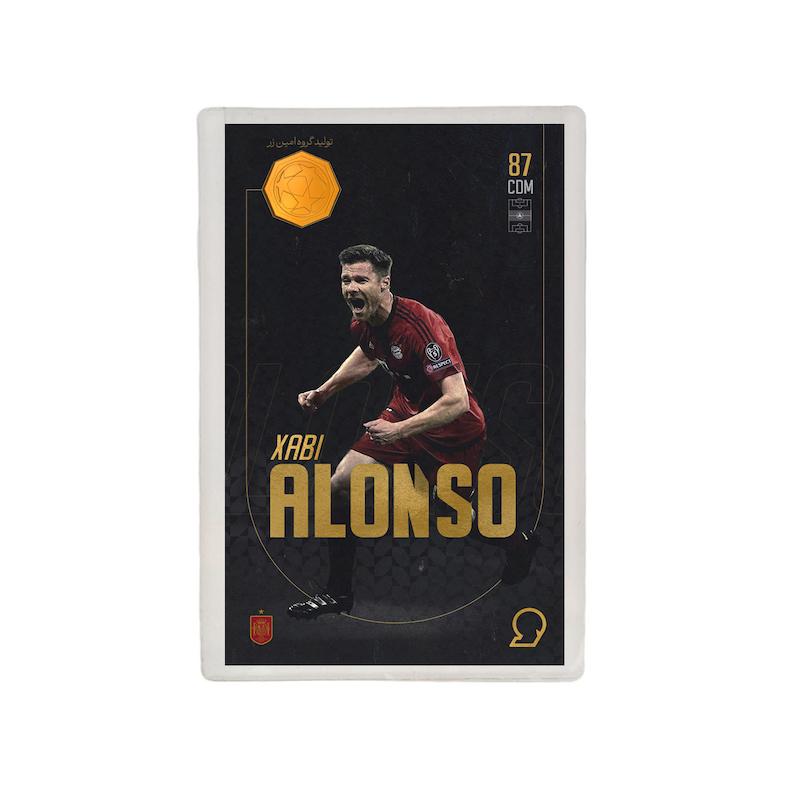 کارت فوتبالی طلا 18 عیار سوت مدل ژابی آلونسو Xabi Alonso طرح فوتبالی 2025 کد SO10122