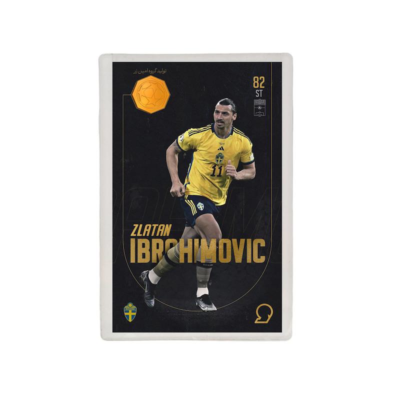 کارت فوتبالی طلا 18 عیار سوت مدل زلاتان ابراهیموویچ Zlatan Ibrahimovic طرح فوتبالی 2025 کد SO10127