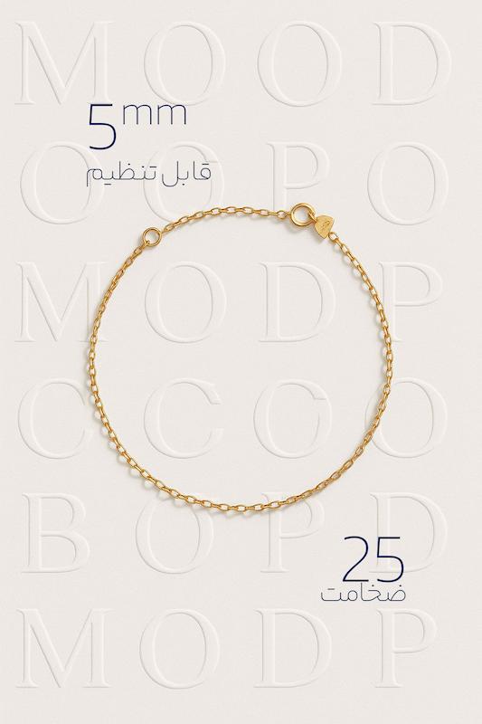 دستبند طلا 18 عیار زنانه مدوپد طرح فلامینگوF3 ضخامت 25 کد ZB10062