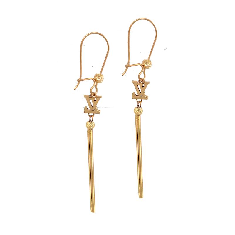 گوشواره طلا 18 عیار زنانه زرنگار مدل گل چهارپر آویز کد ZBE000944