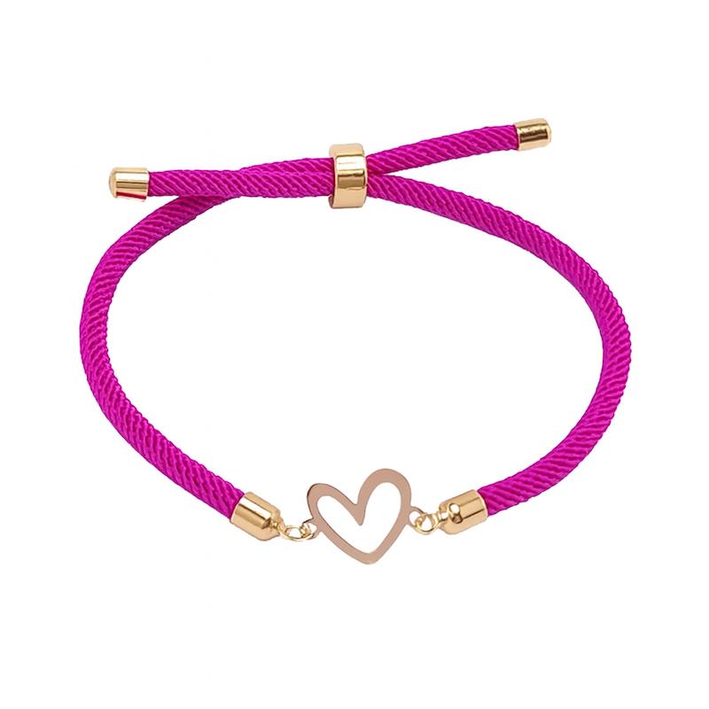 دستبند طلا 18 عیار زنانه لی‌دا مدل قلب  کد BL006