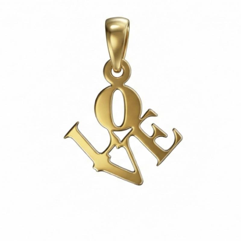 پلاک طلا 18 عیار مدل Love کد kc18504