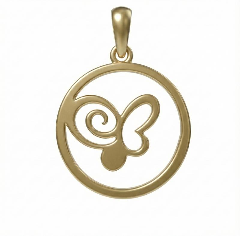 پلاک طلا 18 عیار مدل پروانه کد kc18511