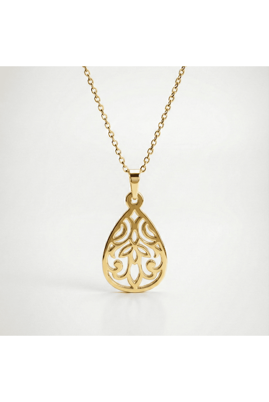 گردنبند طلا زنانه لی‌دا مدل اشک اسلیمی کد TT1248