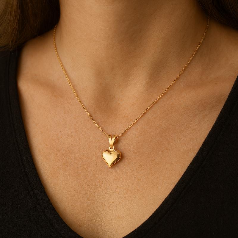 آویز زنانه طلا ۱۸ عیار قلب دامله 