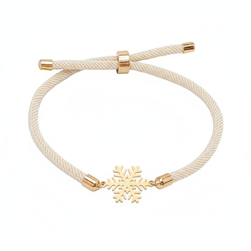 دستبند طلا ۱۸ عیار دانه برف 