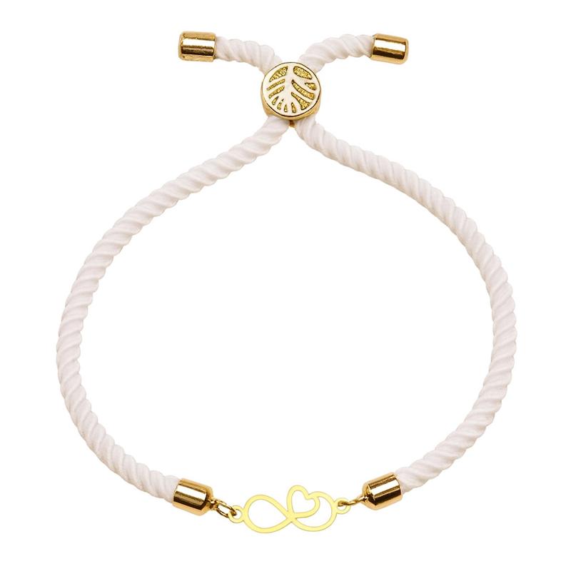 دستبند طلا ۱۸ عیار بی نهایت و قلب 