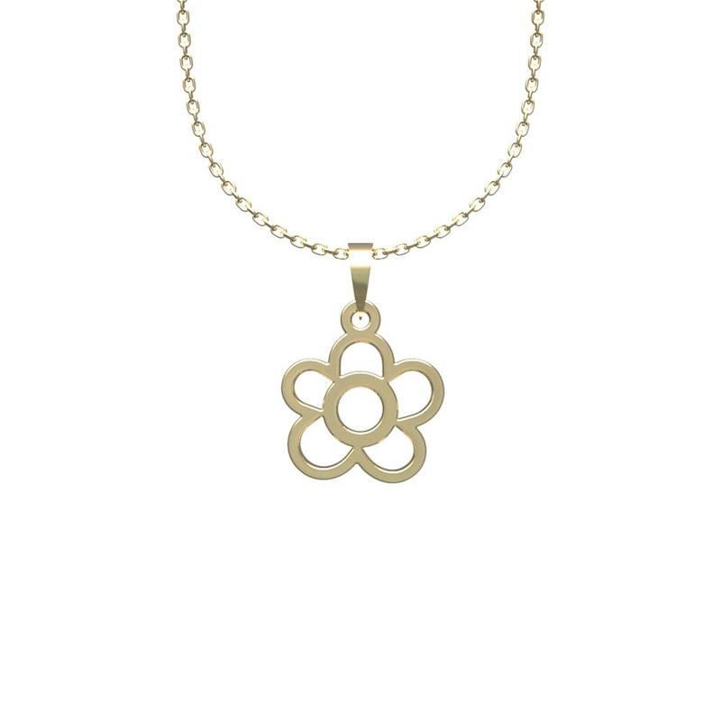 گردنبند طلا 18 عیار زنانه لی‌دا مدل گل کد RR1060