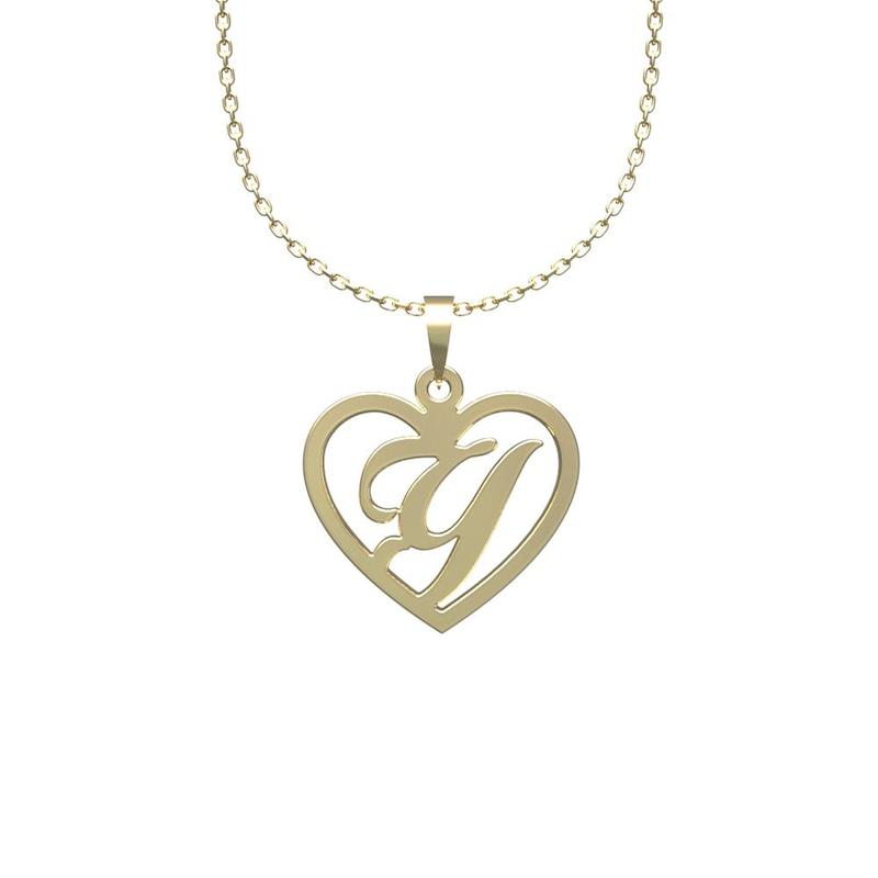 گردنبند طلا 18 عیار زنانه لی‌دا مدل حرف y  و قلب کد SS1065