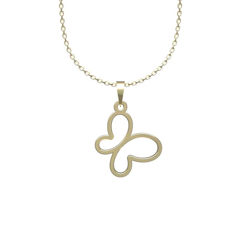 گردنبند طلا 18 عیار زنانه لی‌دا مدل پروانه کد TT1032