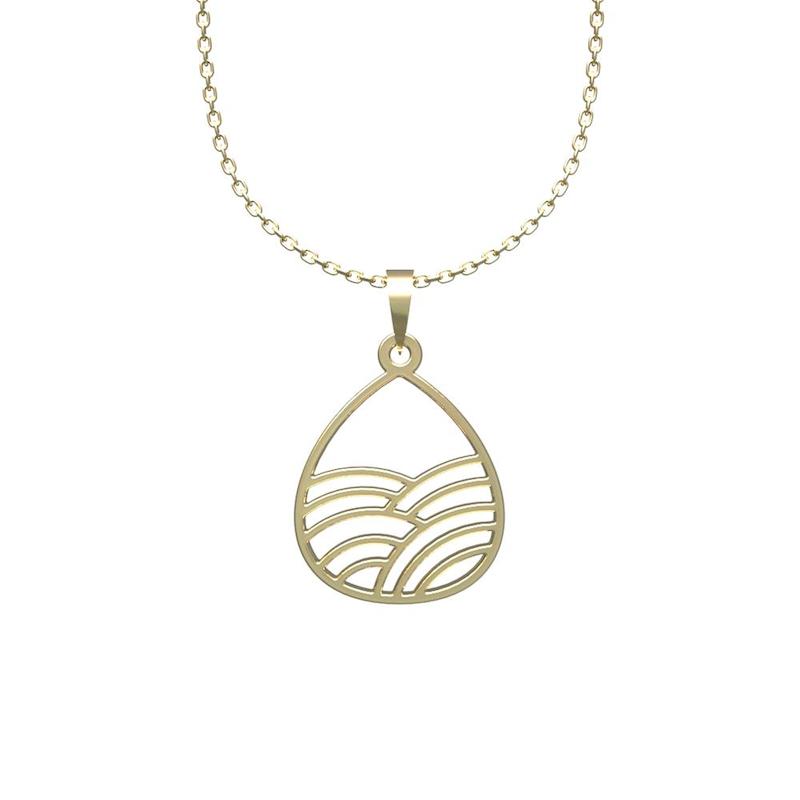 گردنبند طلا   لی‌دا مدل اشک و  دریا کد TT1059