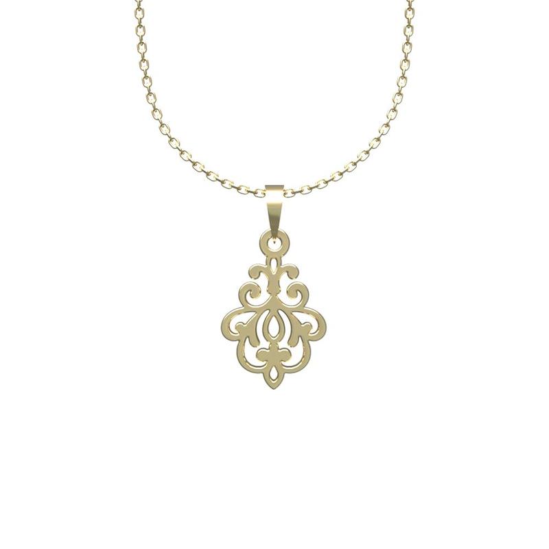 گردنبند طلا لی‌دا مدل نقش اسلیمی کد TT1157