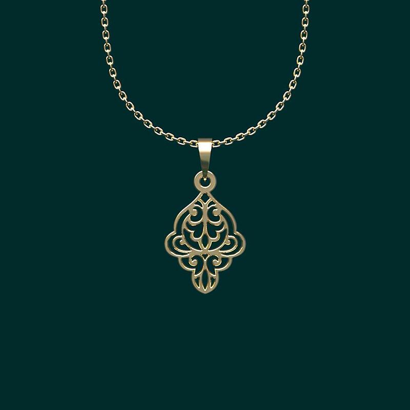 گردنبند طلا 18 عیار زنانه مدوپد مدل هندسی کد TT1195