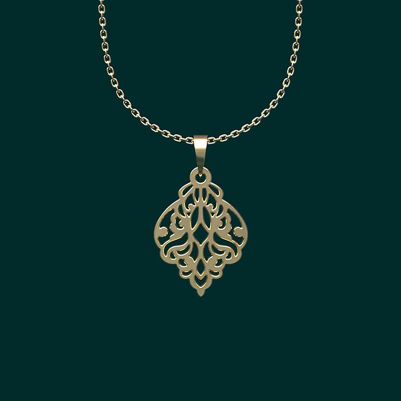 گردنبند طلا 18 عیار زنانه مدوپد مدل هندسی کد TT1233