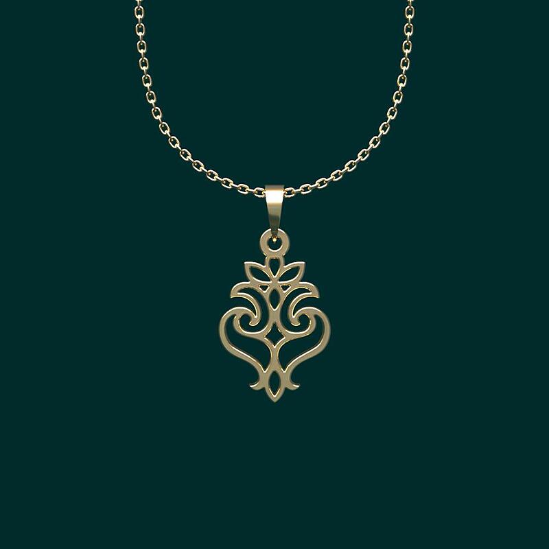 گردنبند طلا 18 عیار زنانه مدوپد مدل هندسی کد TT1238