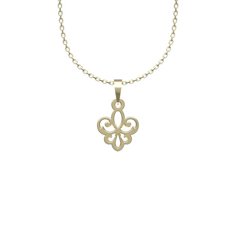 گردنبند طلا  لی‌دا مدل نقش اسلیمی  کد UU1044