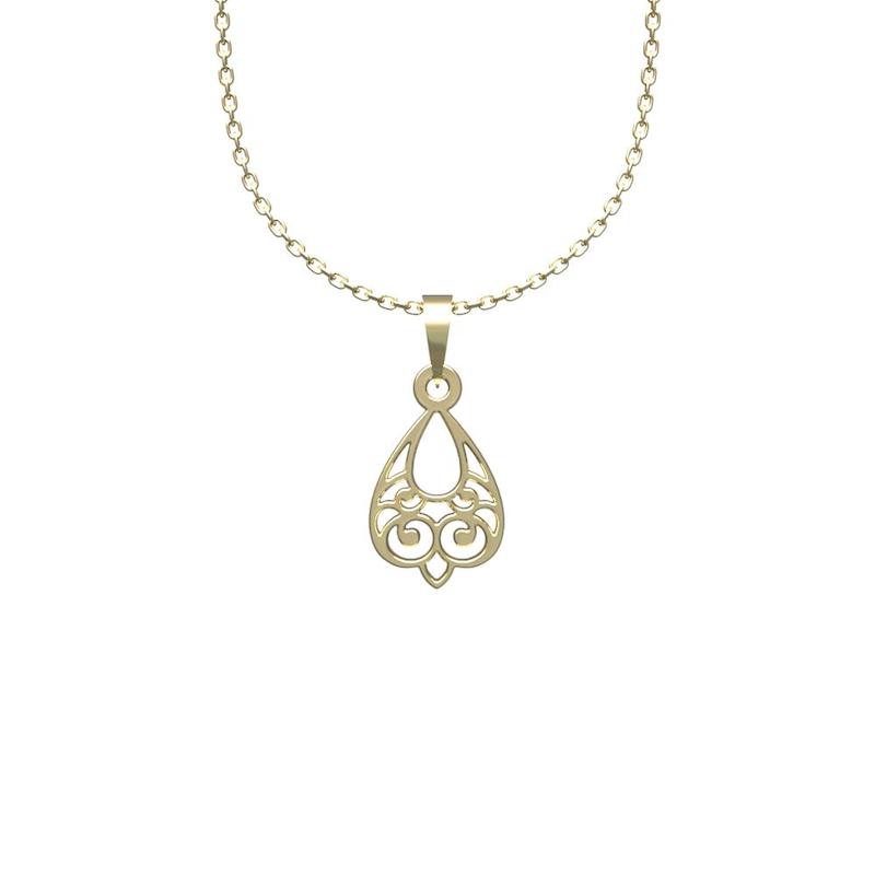 گردنبند طلا 18 عیار زنانه لی‌دا مدل نقش اسلیمی کد UU1052