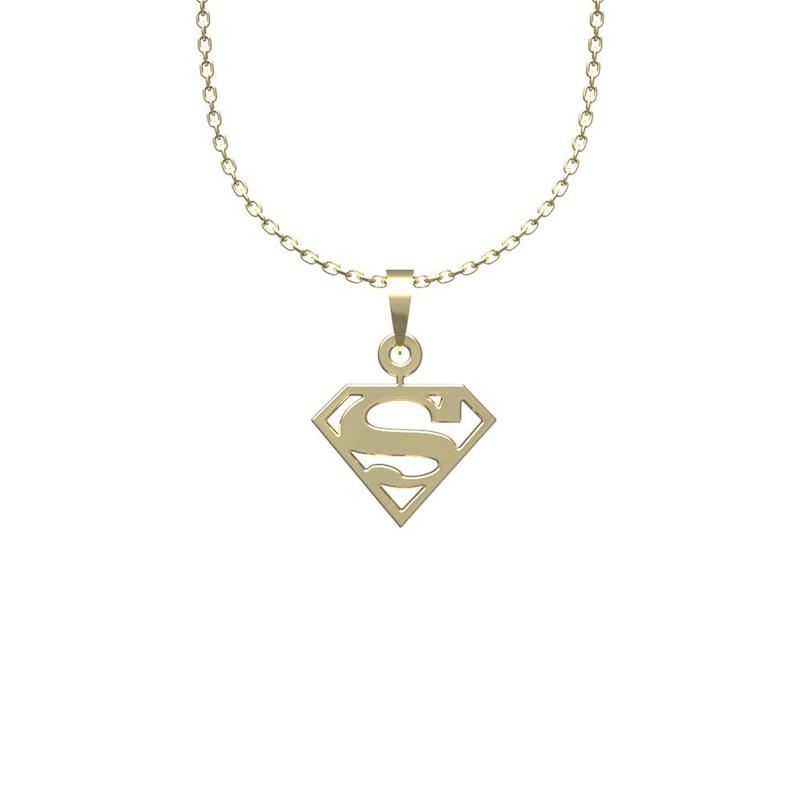 گردنبند طلا 18 عیار  لی‌دا مدل سوپرمن کد UU1062