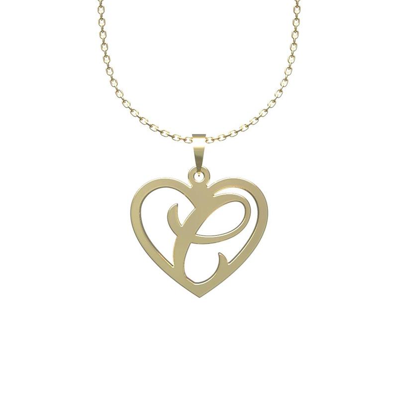 گردنبند طلا 18 عیار زنانه لی‌دا مدل حرف eو قلب  کد RR1242