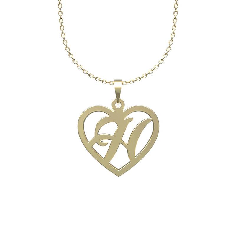 گردنبند طلا 18 عیار زنانه لی‌دا مدل حرف Hو قلب  کد RR1244