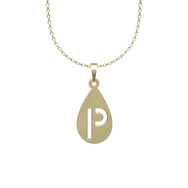 گردنبند طلا 18 عیار زنانه لی‌دا مدل حرف Pو اشک کد RR1250