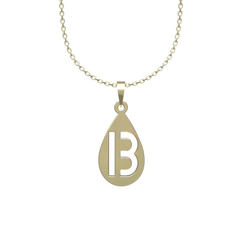 گردنبند طلا 18 عیار زنانه لی‌دا مدل حرف B و اشک کد RR1265