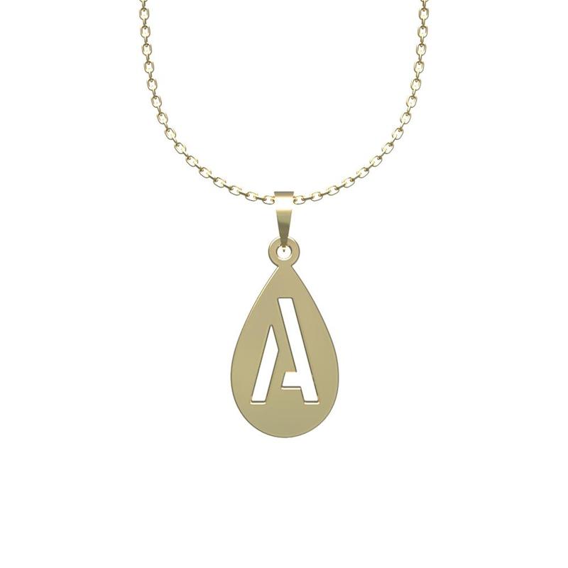 گردنبند طلا 18 عیار زنانه لی‌دا مدل حرف A و اشک کد RR1270