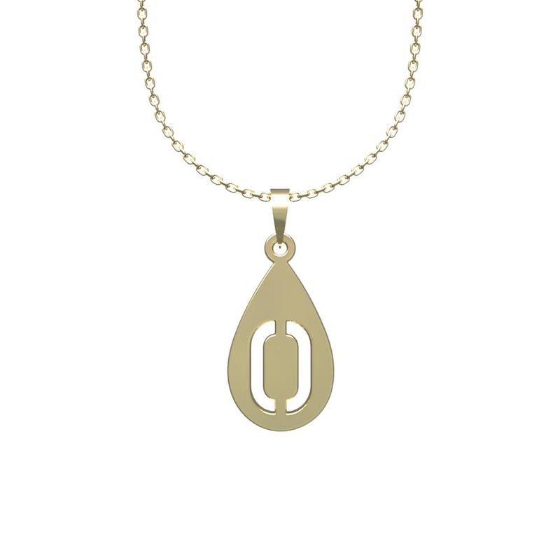گردنبند طلا لی‌دا مدل حرف O و اشک کد RR1290