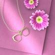 گردنبند طلا 18 عیار زنانه مدوپد مدل عینک کد Q1130
