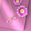 گردنبند طلا 18 عیار زنانه مدوپد مدل عینک کد Q1186