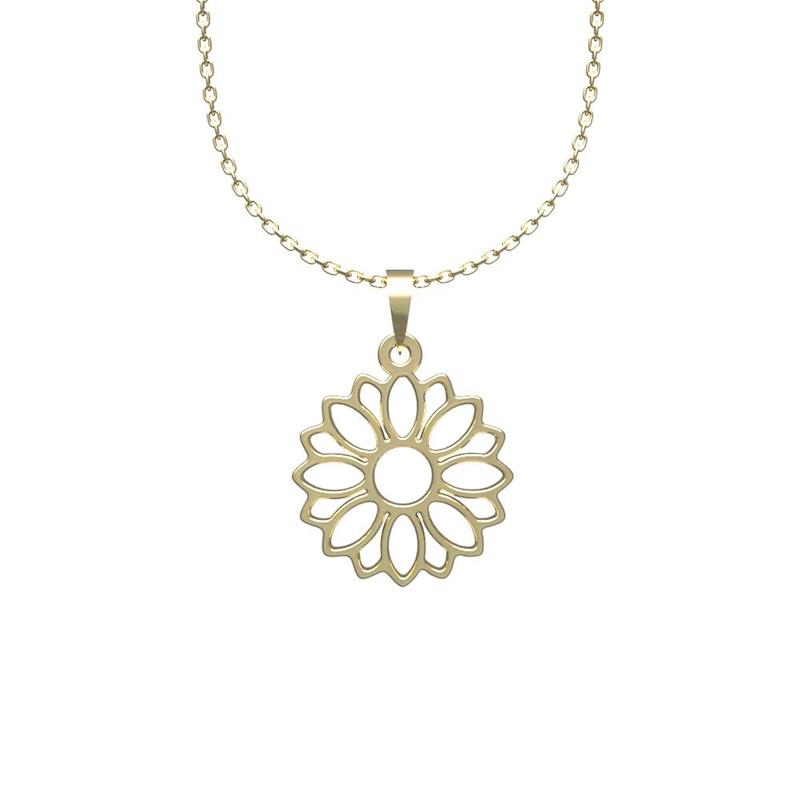 گردنبند طلا  زنانه لی‌دا مدل گل کد PP1198