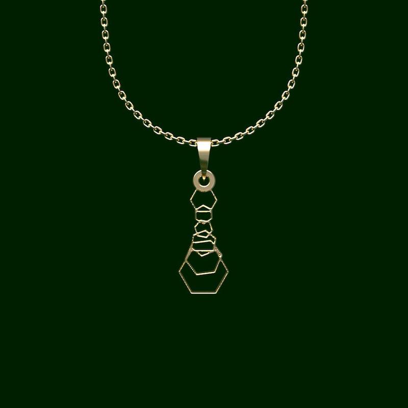 گردنبند طلا 18 عیار زنانه مدوپد مدل شش ضلعی حلقه ای کد PP1208