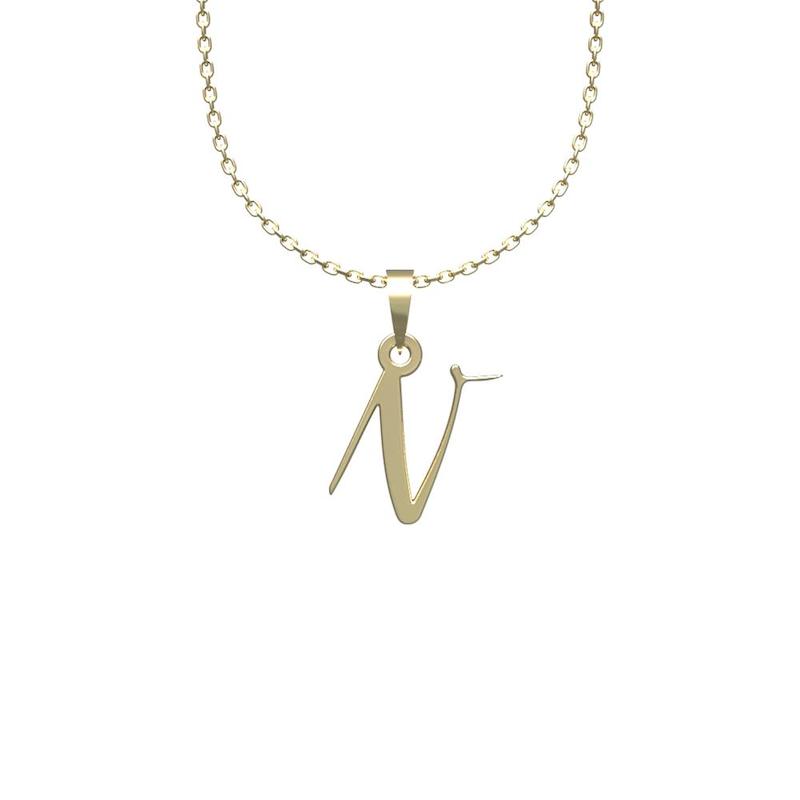 گردنبند طلا 18 عیار زنانه لی‌دا مدل حرف n کد QQ1013