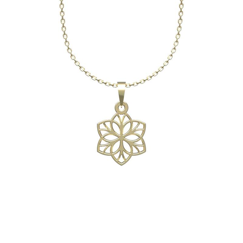 گردنبند طلا  زنانه لی‌دا مدل گل کد QQ1100