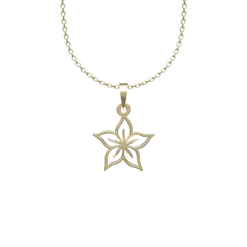 گردنبند طلا 18 عیار زنانه لی‌دا مدل گل کد QQ1134