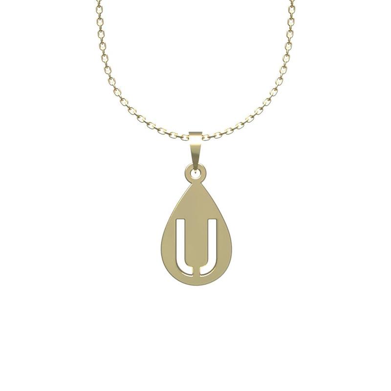 گردنبند طلا 18 عیار زنانه لی‌دا مدل حرف u کد QQ1248