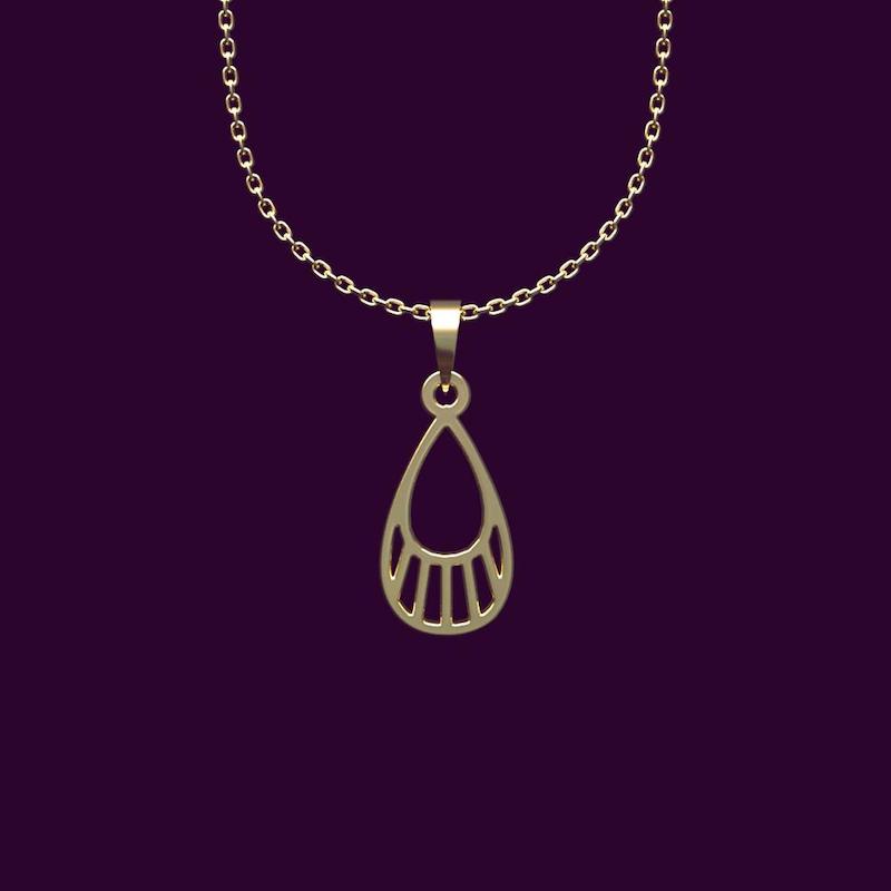 گردنبند طلا اشک 18 عیار  کد NN1266