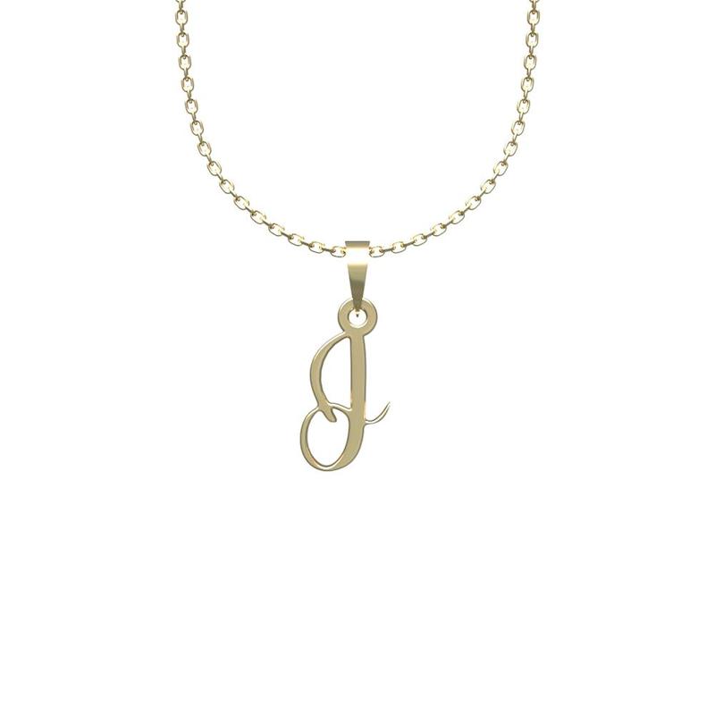 گردنبند طلا حرف j 18 عیار  کد QQ1016