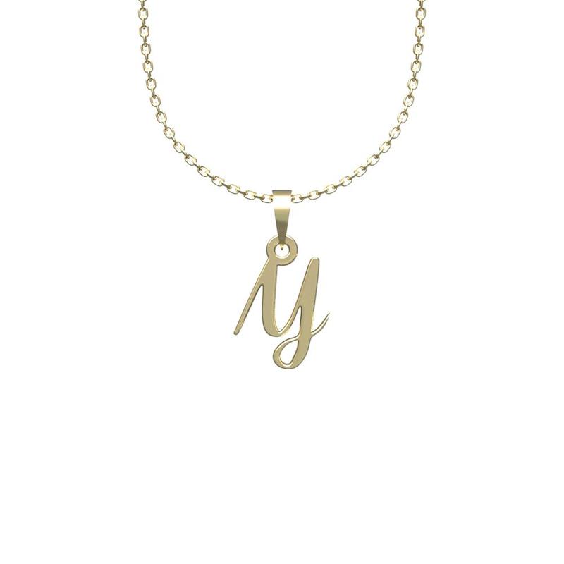 گردنبند طلا حرف y 18 عیار  کد QQ1031