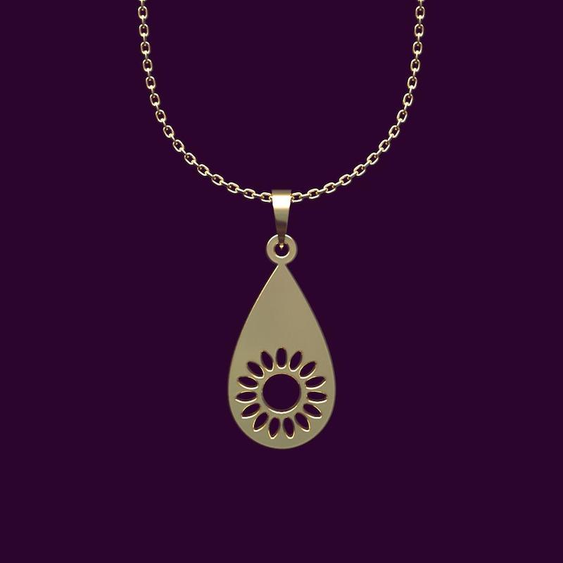 گردنبند طلا اشک و گل 18 عیار  کد NN1169
