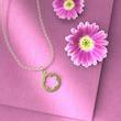 گردنبند طلا گل 18 عیار  کد QQ1211
