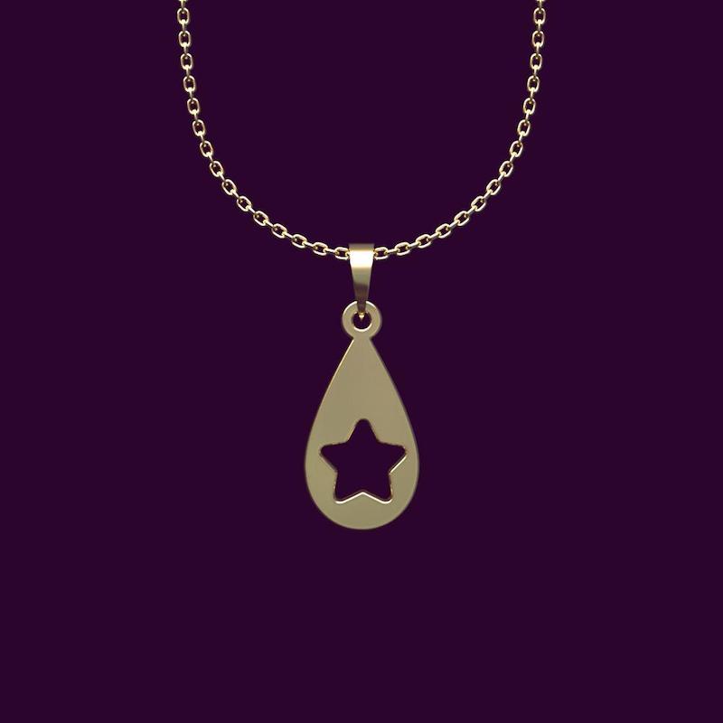 گردنبند طلا ستاره 18 عیار  کد OO1075