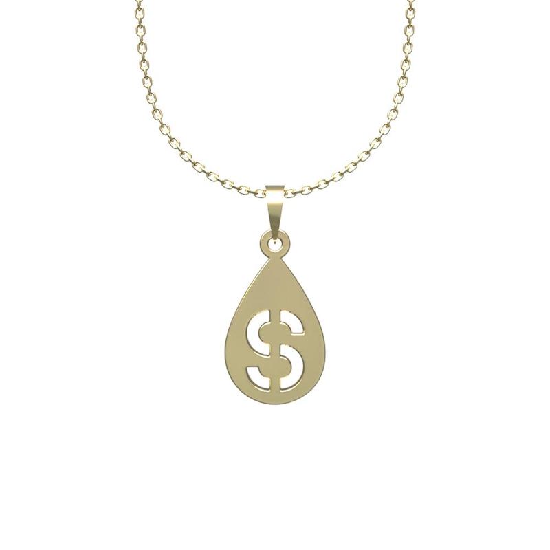 گردنبند طلا حرف s 18 عیار  کد QQ1229