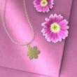 گردنبند طلا گل 18 عیار  کد QQ1154