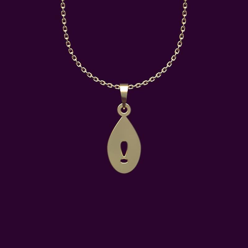 گردنبند طلا اشک 18 عیار  کد NN1119