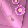 گردنبند طلا گل 18 عیار  کد QQ1259