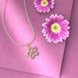 گردنبند طلا گل 18 عیار  کد QQ1194